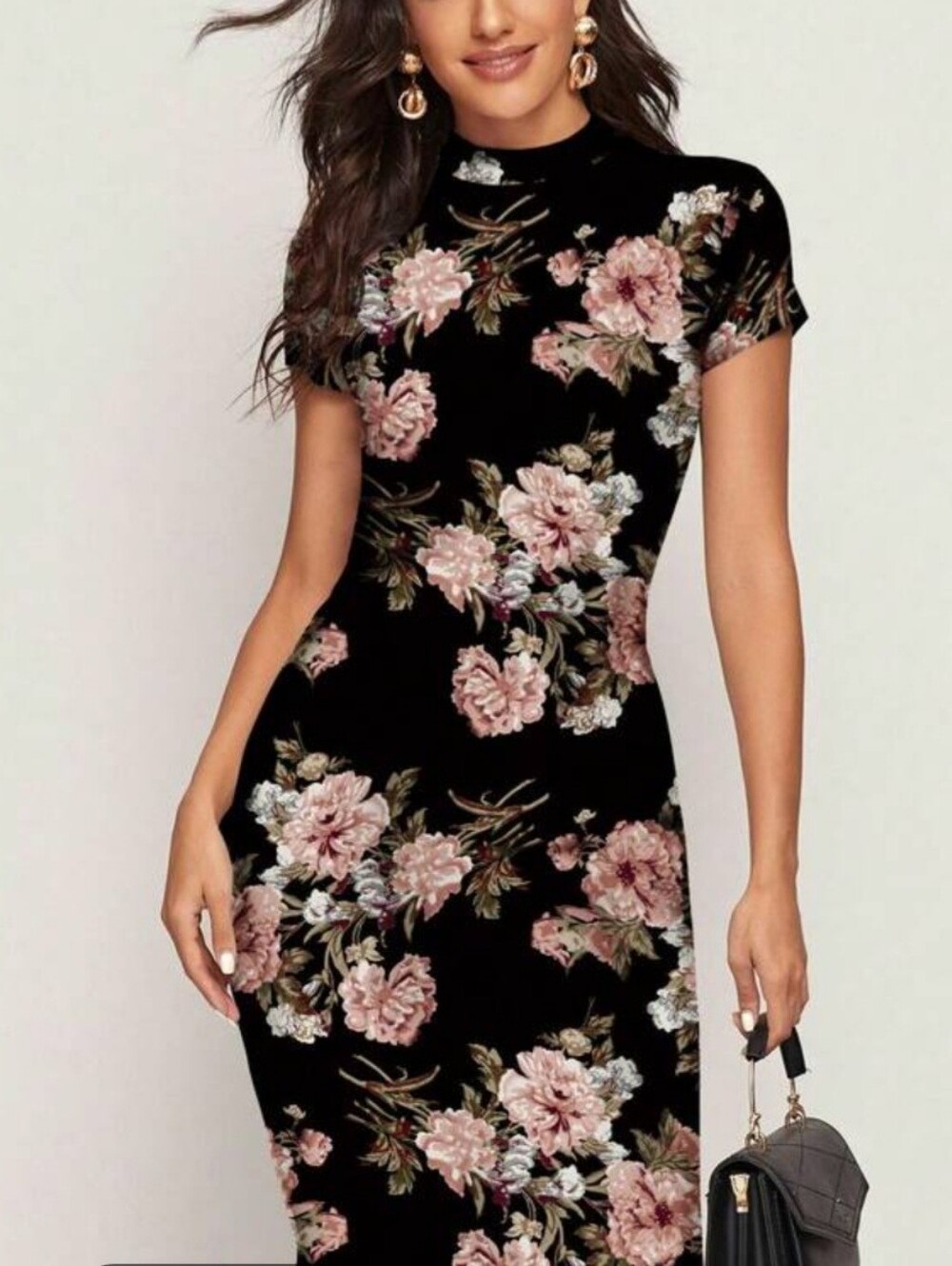 Iris Beautiful & Timeless Floral Bodycom Dress Size Large New Without Tag!